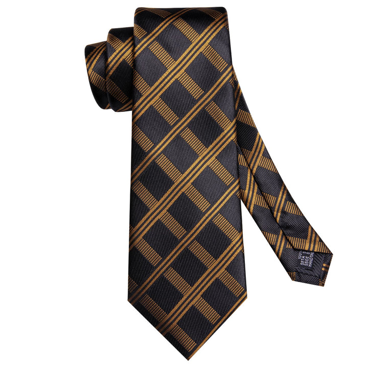 mens black and gold tie