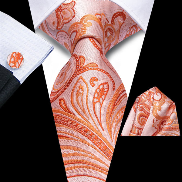 orange floral tie