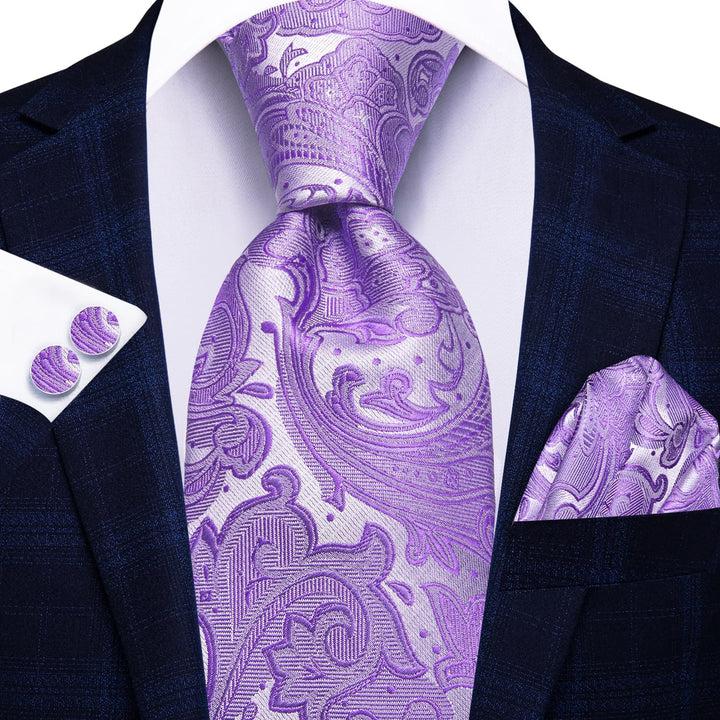 purple tie navy suit