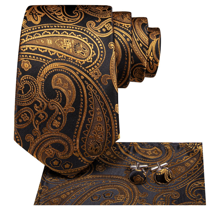 gold paisley tie