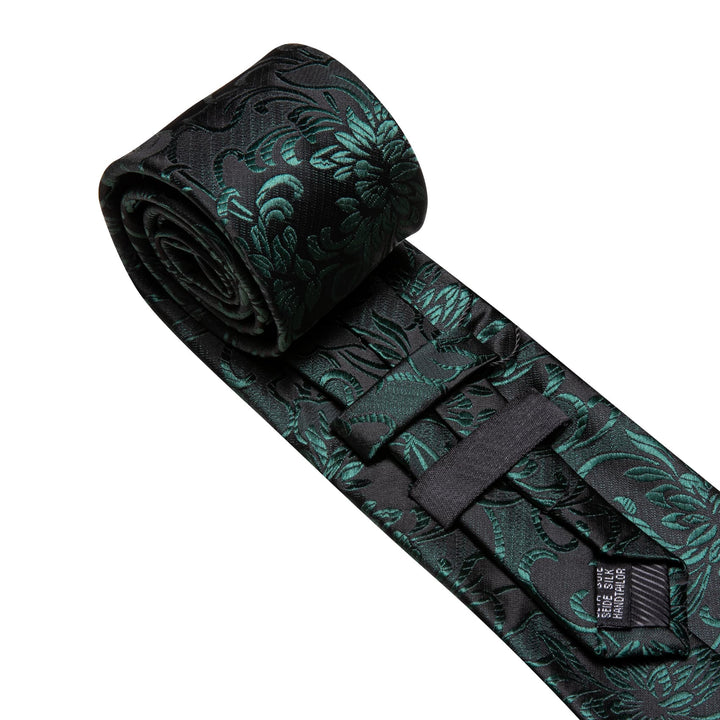 green silk necktie