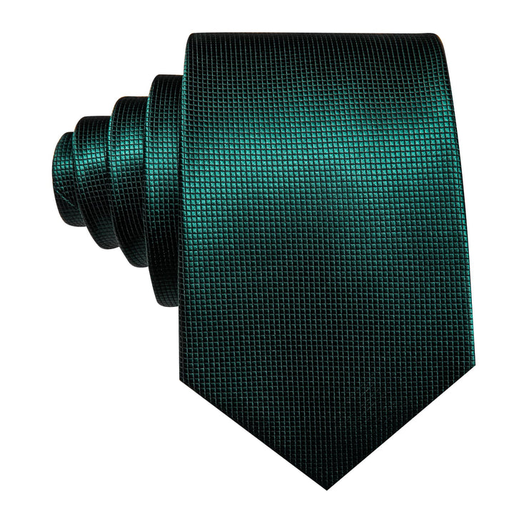 Pine Green Plaid Silk Mens Tie Set for Mens Suit Top