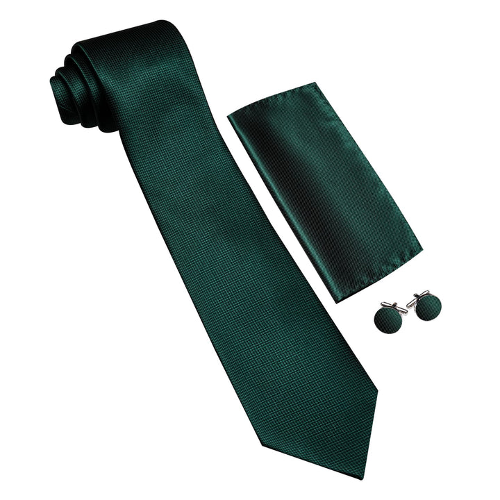 Pine Green Plaid Silk Mens Tie Set for Mens Suit Top