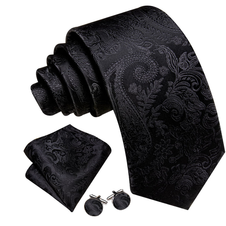 Brack Paisley mens silk ties set for shirt and suit