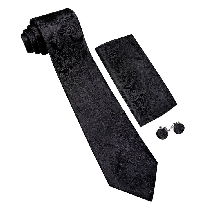 Brack Paisley mens silk ties set for shirt and suit