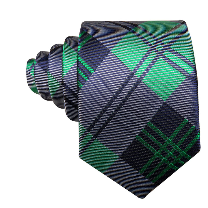 blue green plaid mens silk dress suit ties set