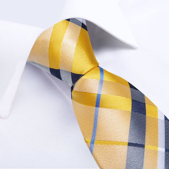 plaid yellow tie