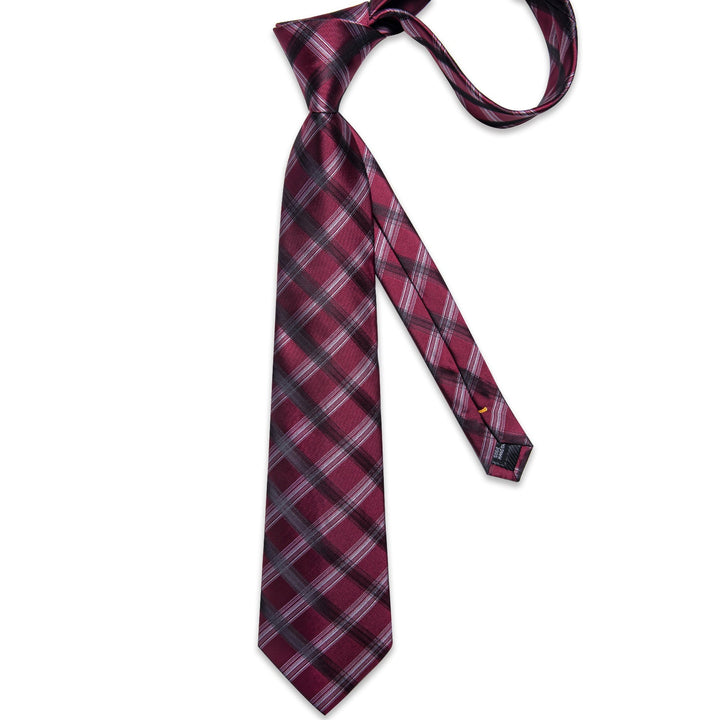 burgundy plaid tie