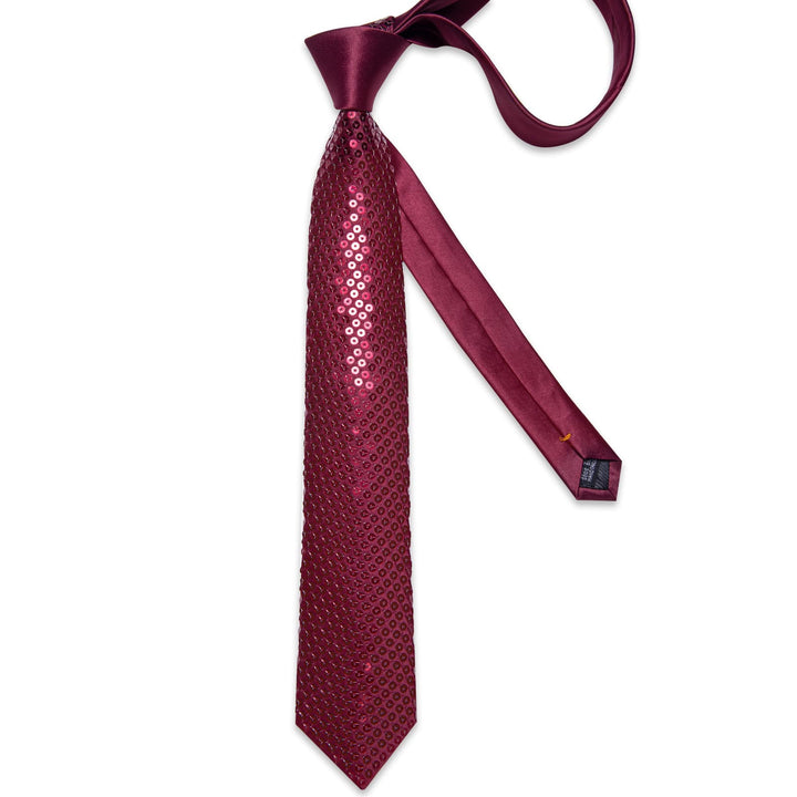 burgundy knit tie