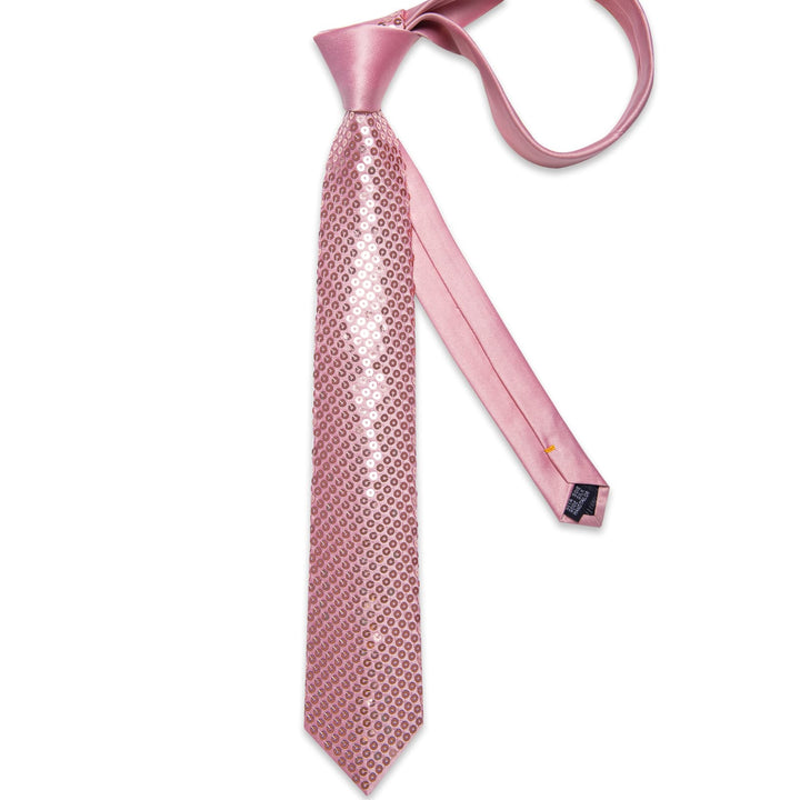 pink pocket square and tie set