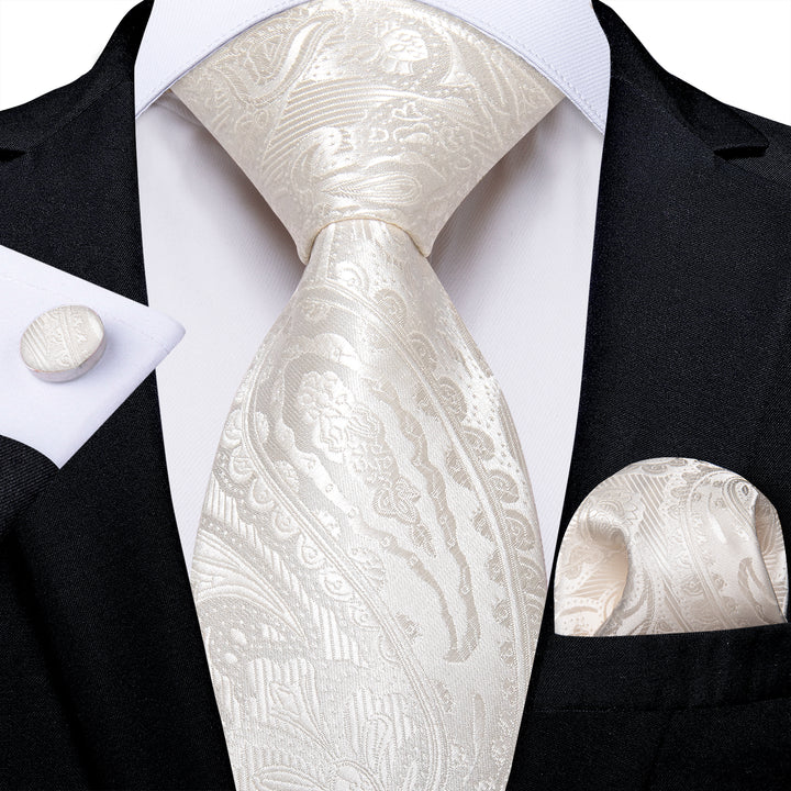 white paisley tie