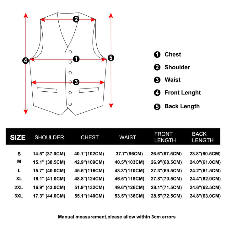 suit womens vest size chart