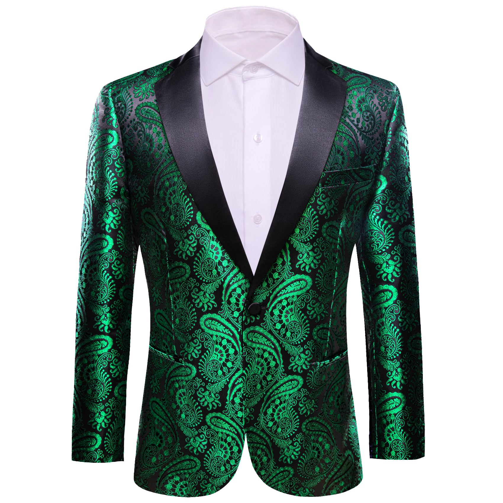 Ties2you Men's Suit Green Black Paisley Notched Collar Suit For Party ...