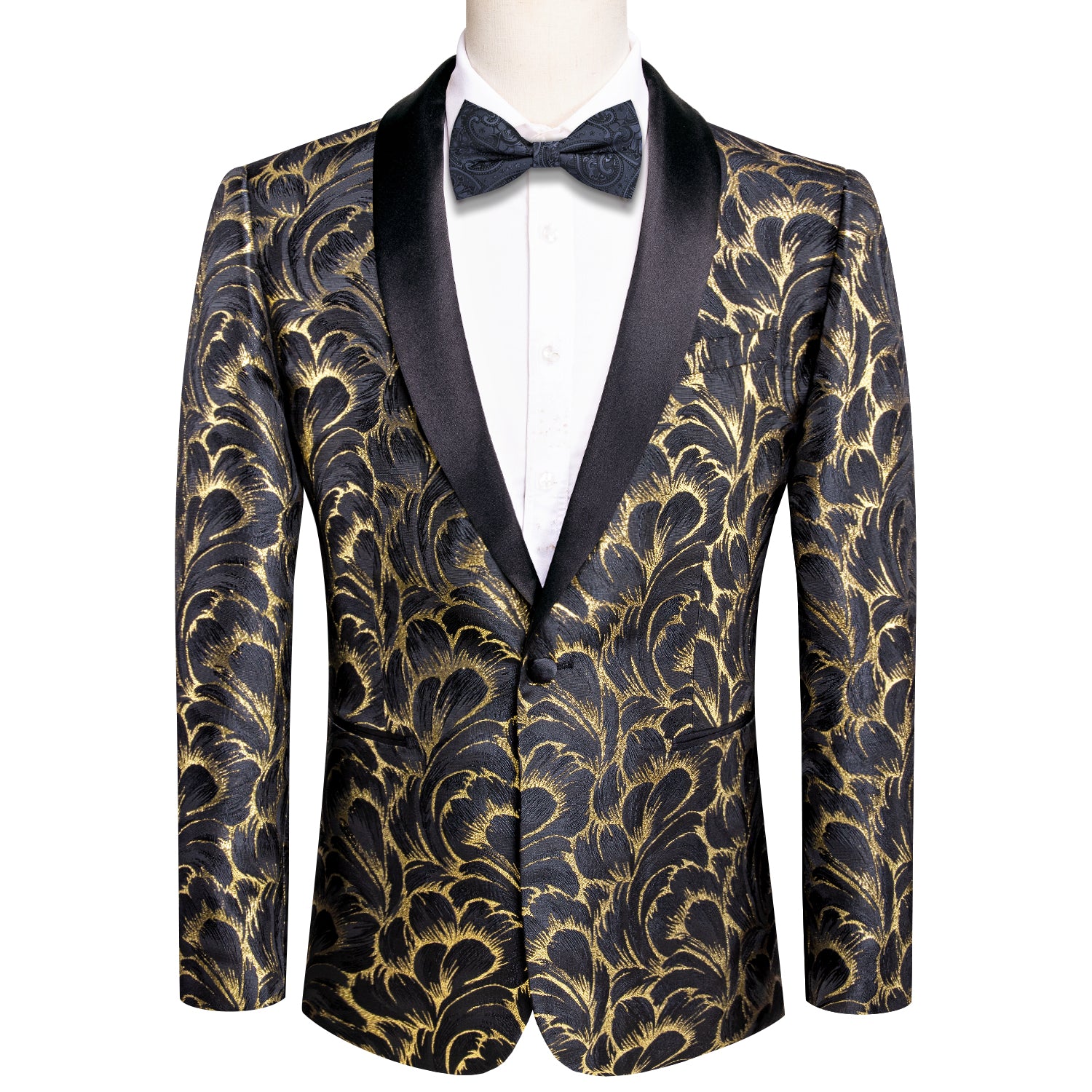 Luxury Black Gold Feather Men's Suit Set – ties2you