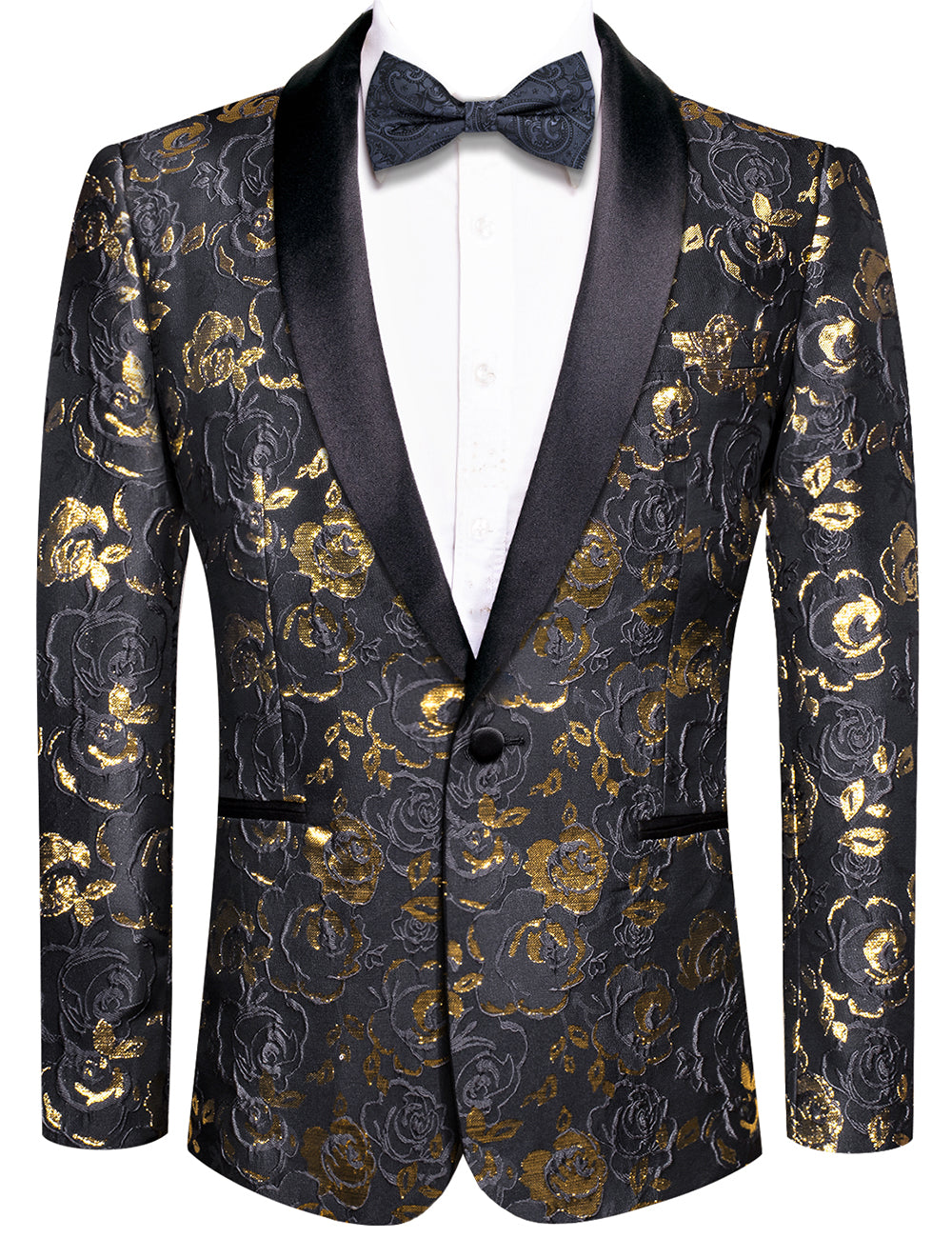 Luxury Black Golden Rose Floral Men's Suit Set – ties2you