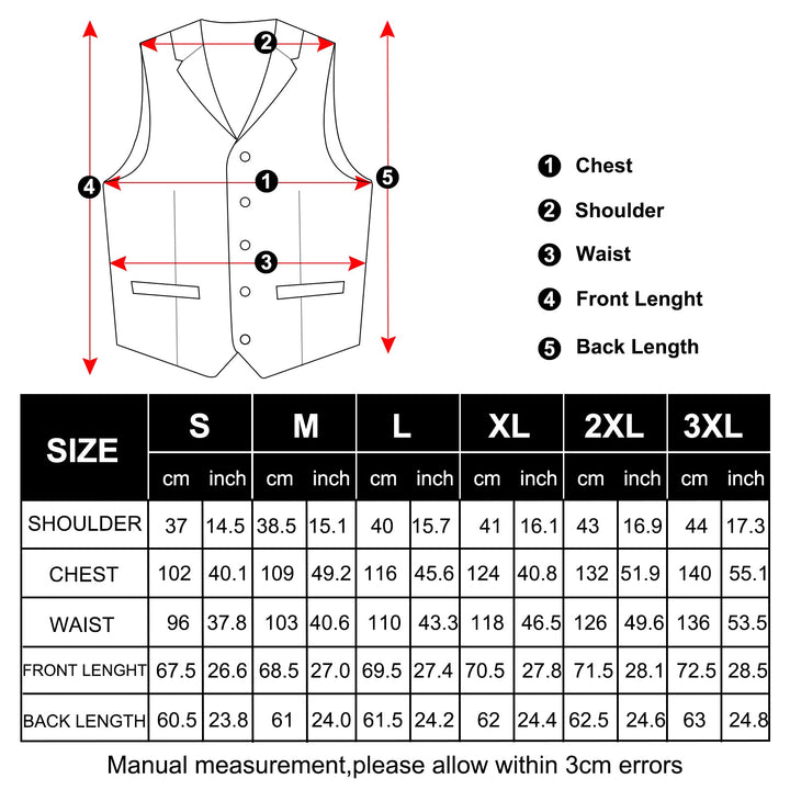 burgundy tuxedo vest size chart