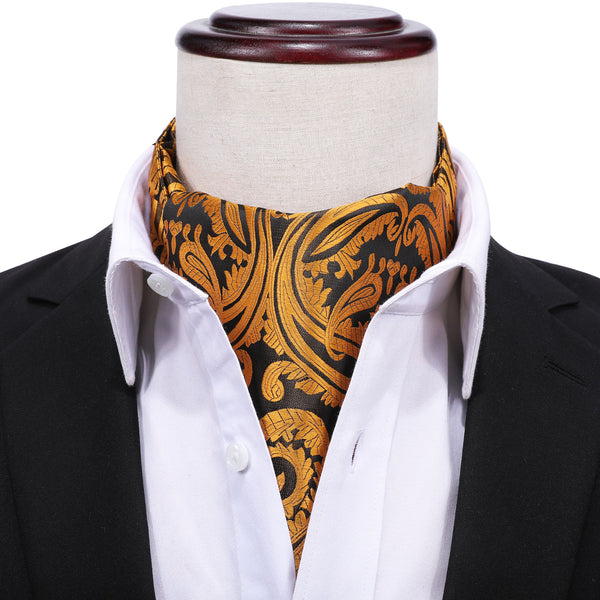  DiBangGu Polka Dot Cravat Ascot Tie Set with Laple Pin Mens  Silver Formal Casual Ascot Silk : Clothing, Shoes & Jewelry