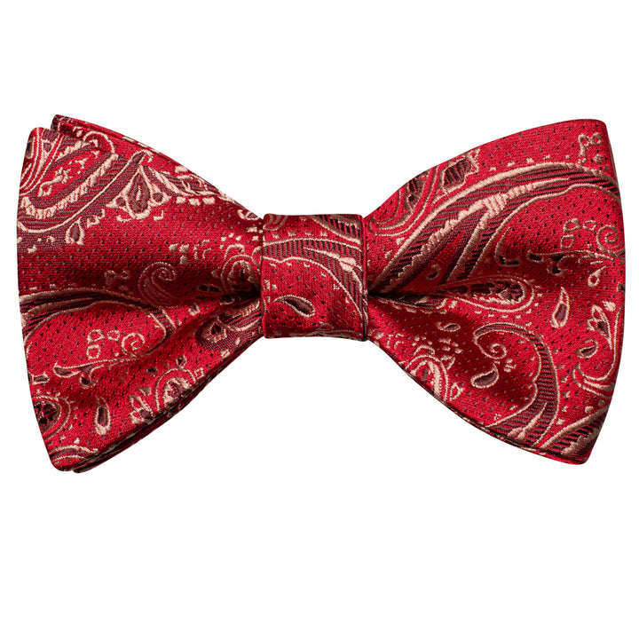 classic paisley red bow tie