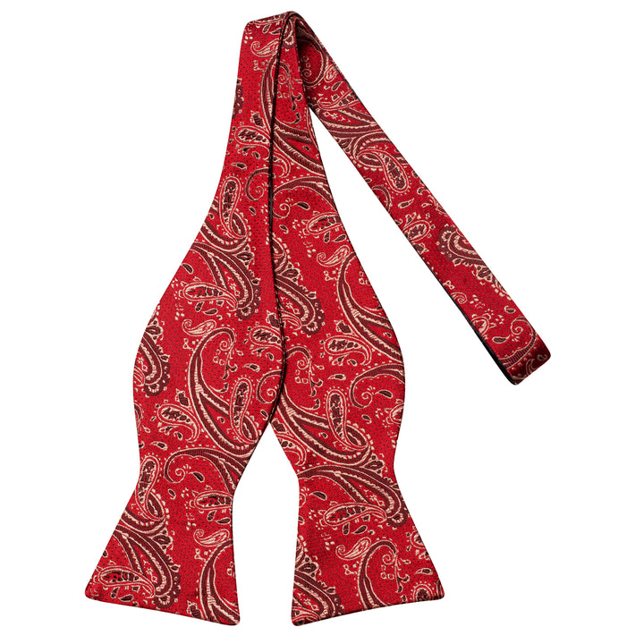 classic red paisley bow tie