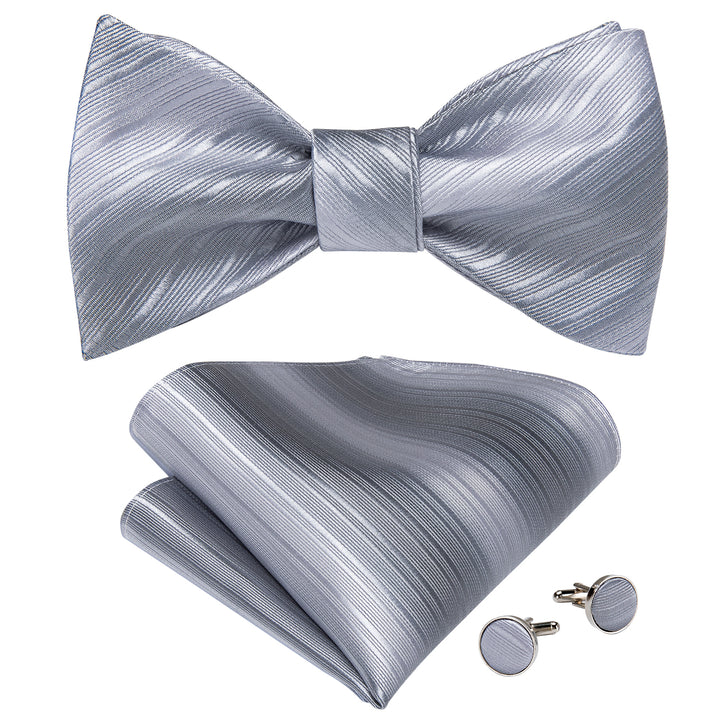 silver grey bow ties