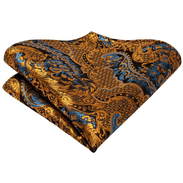 yellow and blue paisley tie