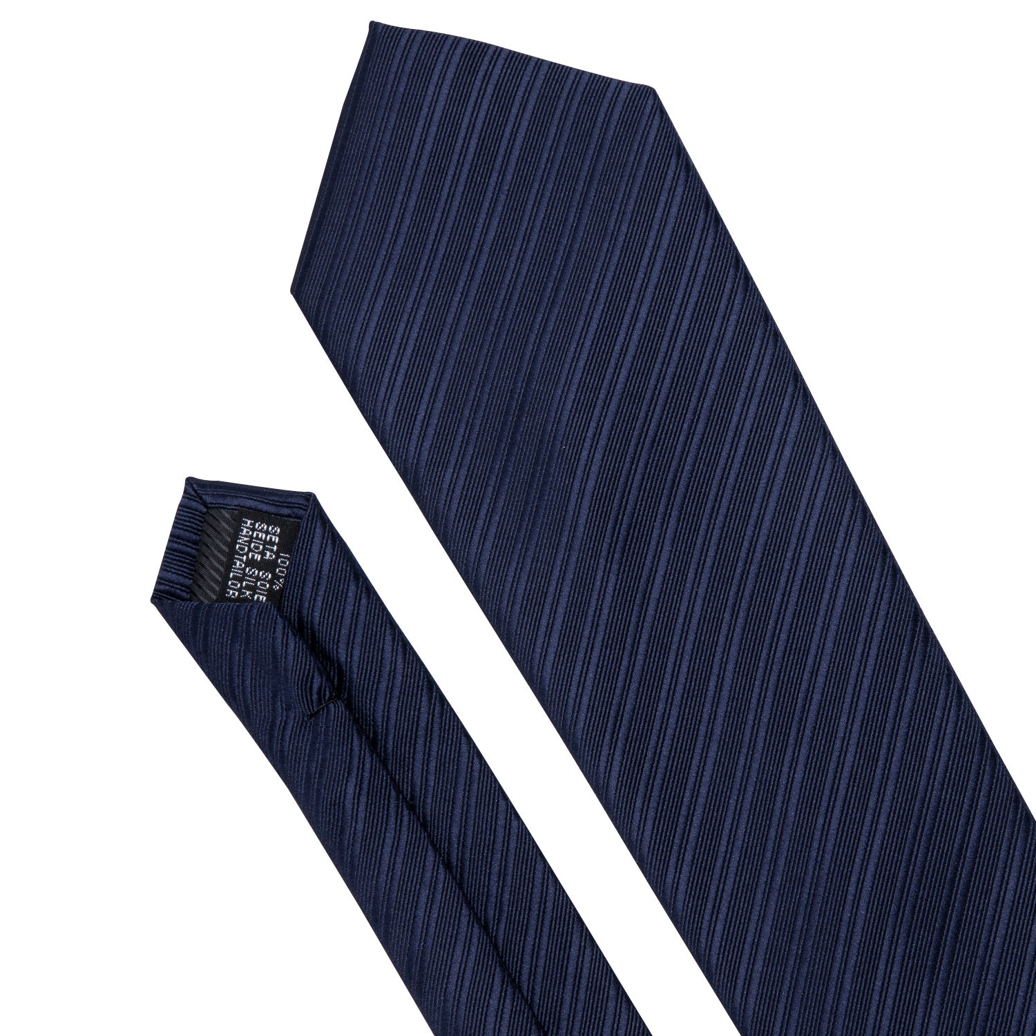 Navy Blue Striped Silk Men's Tie Hanky Cufflinks Set – ties2you