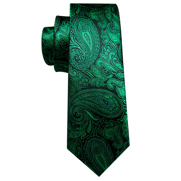 mens silk green flower tie