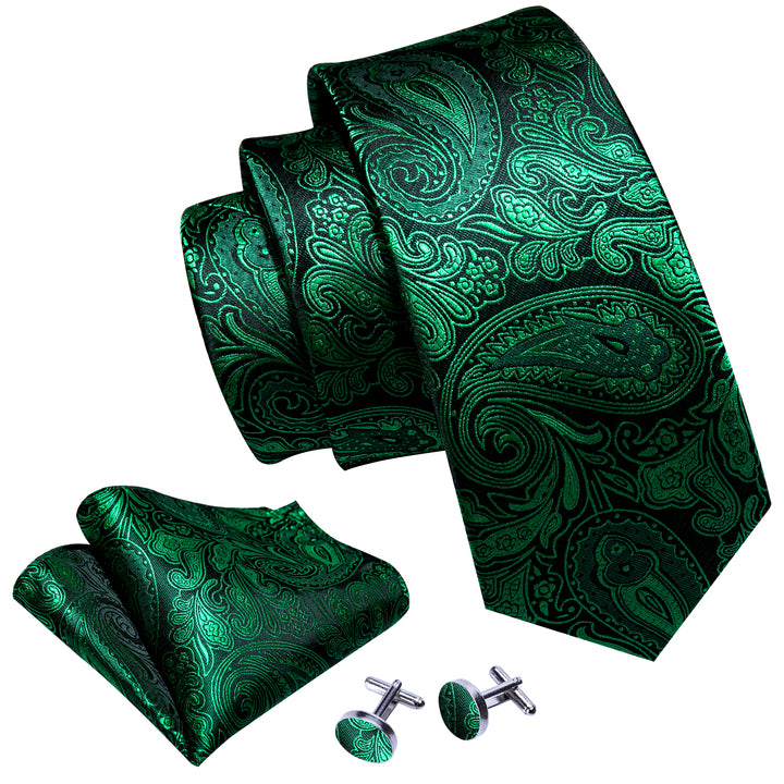 mens silk green flower tie