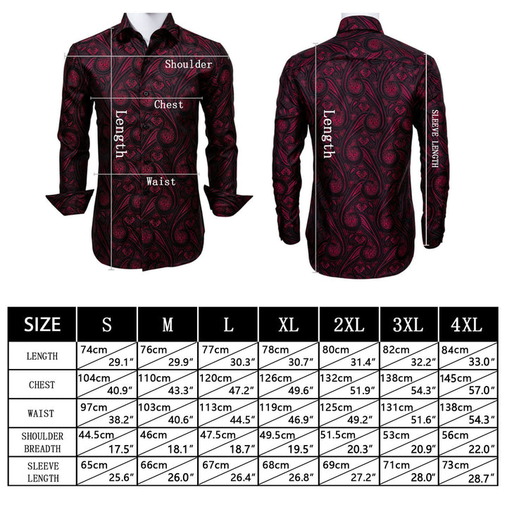 blue mens shirt size chart