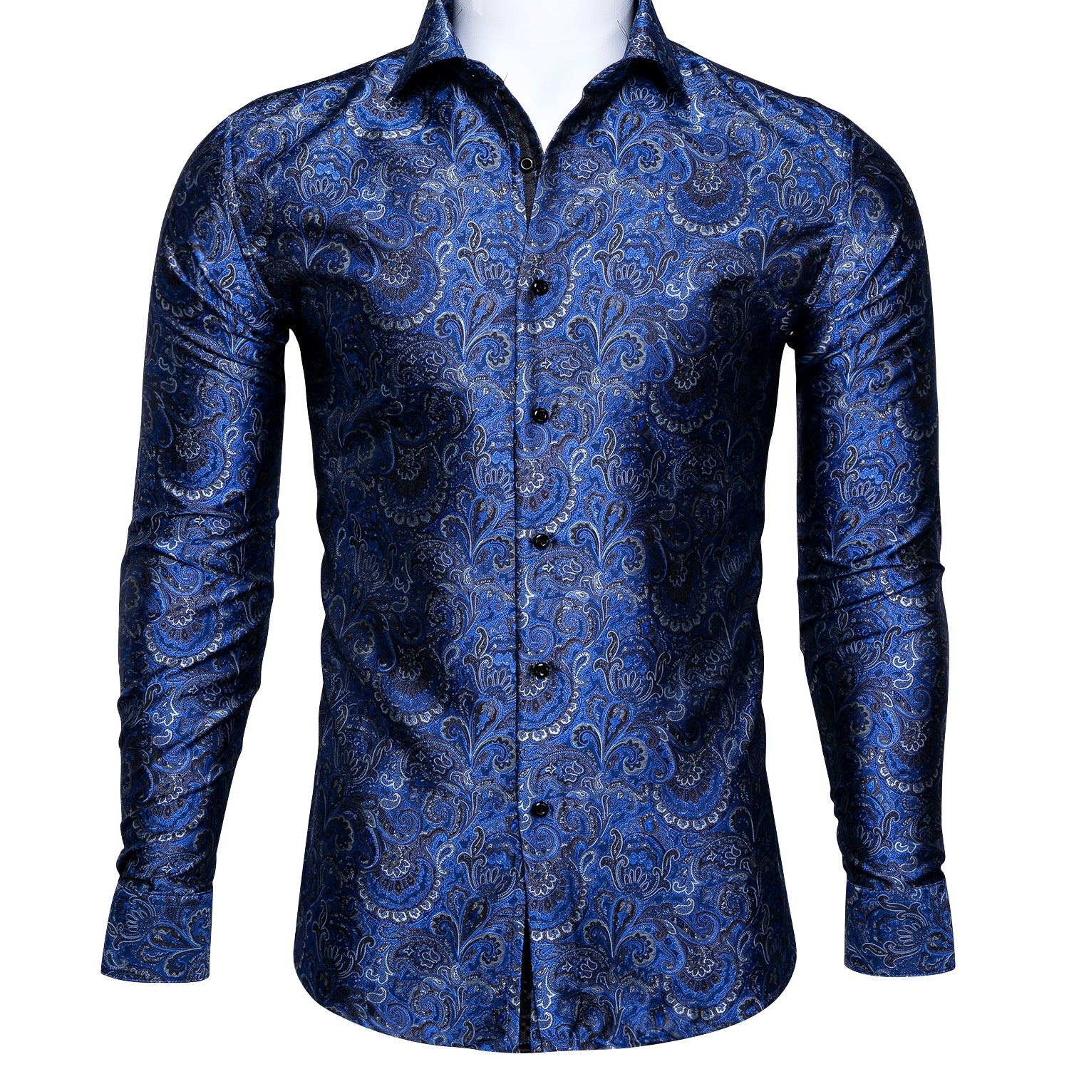 Ties2you Luxury Royal Blue Paisley Silk Men's Shirt – ties2you
