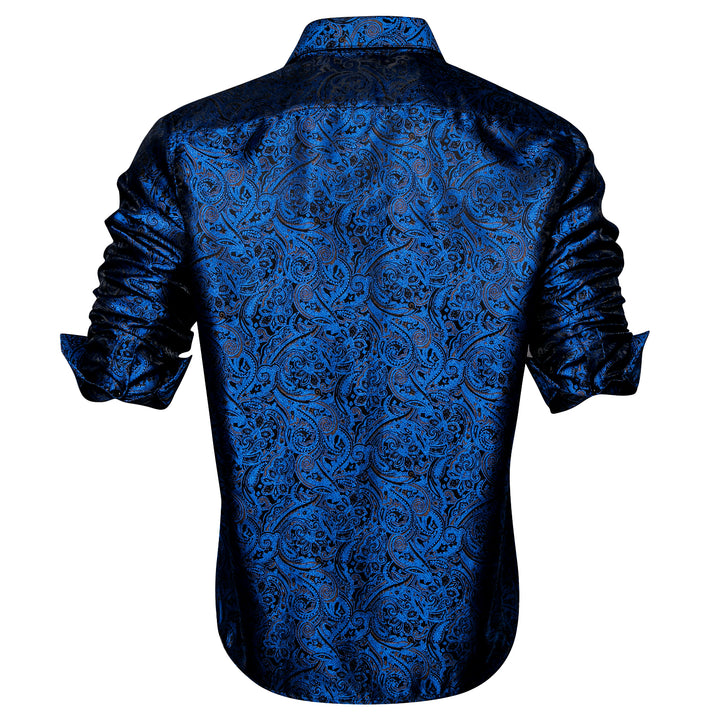 classic paisley mens blue button down shirt