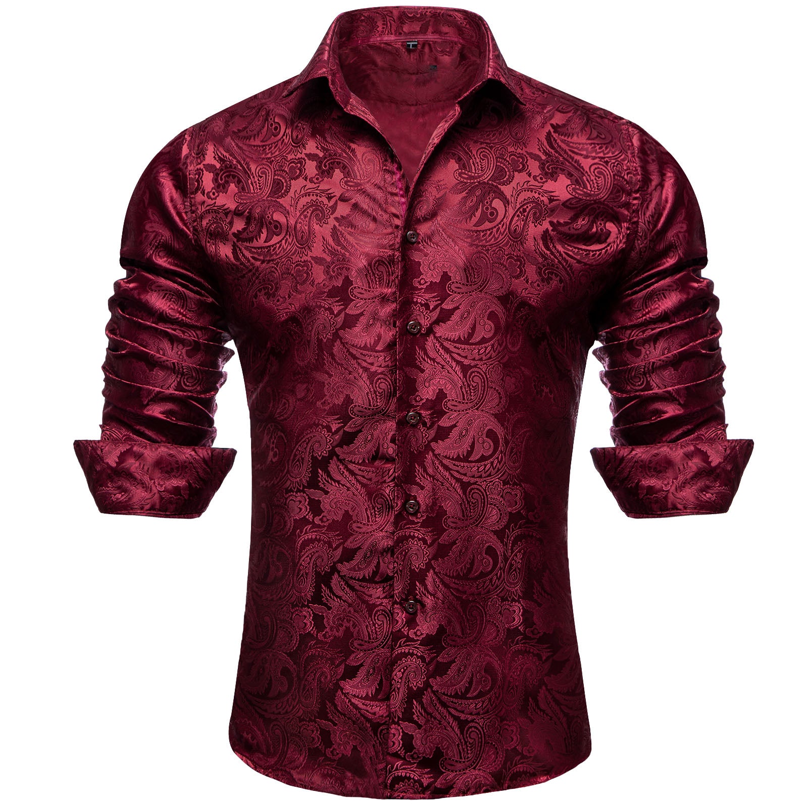 Black and red dress shirt mens best sale