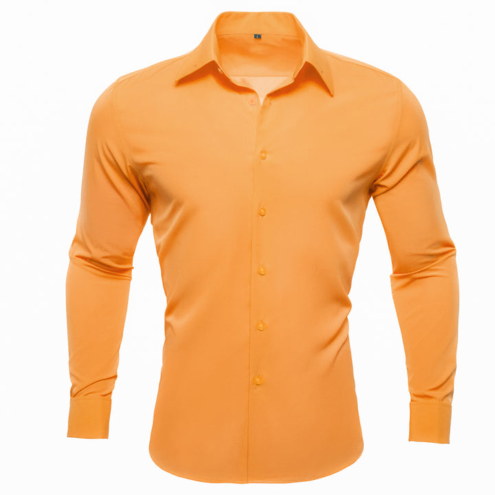 orange button down shirt