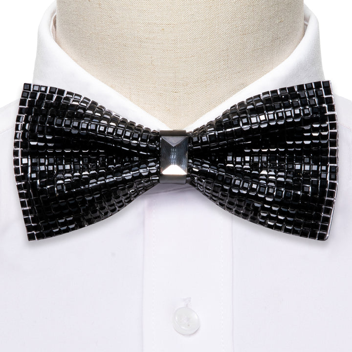 Black Imitated Crystal bowtie