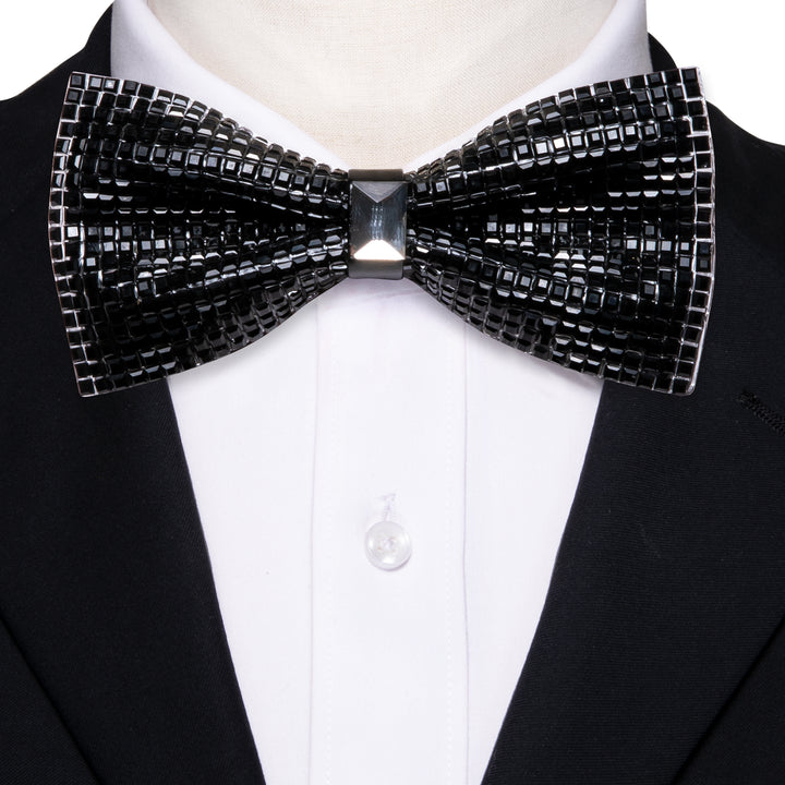 Black Imitated Crystal bow tie