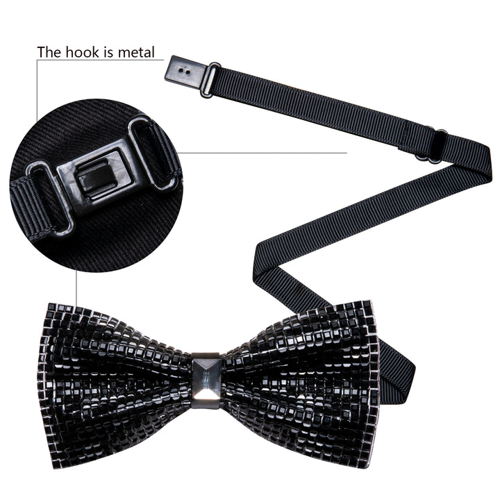 Black Imitated Crystal novelty bow tie for men