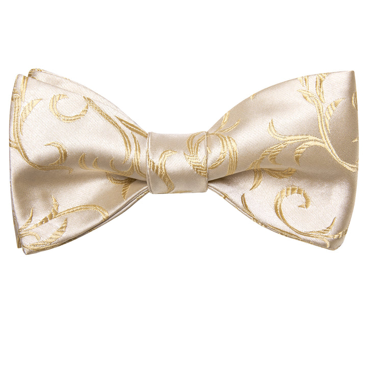 champagne floral bowtie