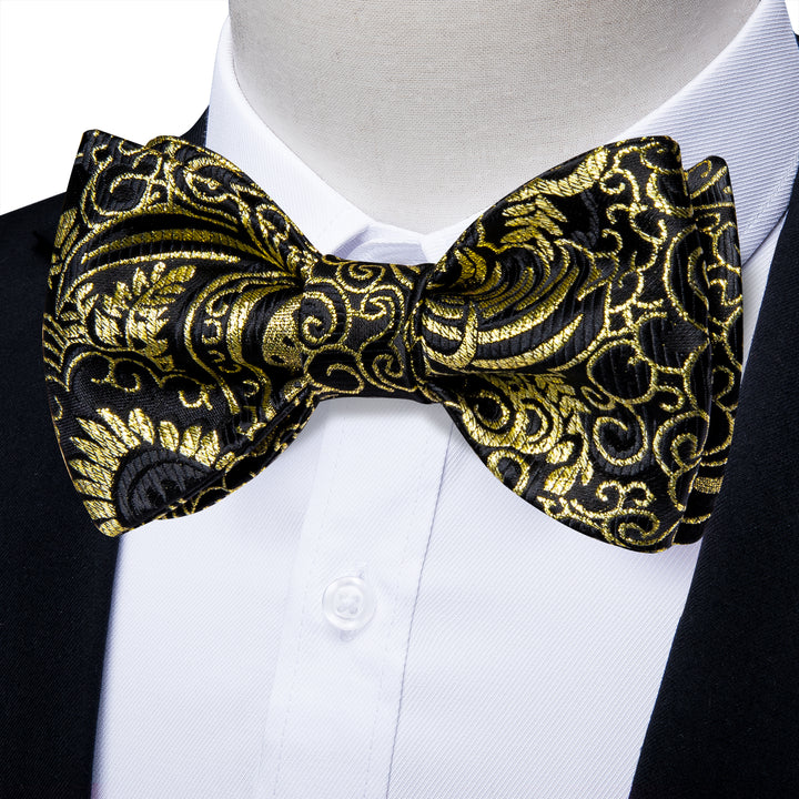 black and gold bow tie