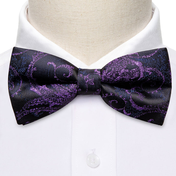 purple blue floral bowtie