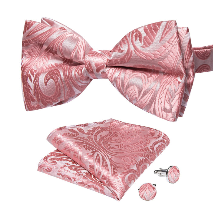 pink silk bow tie