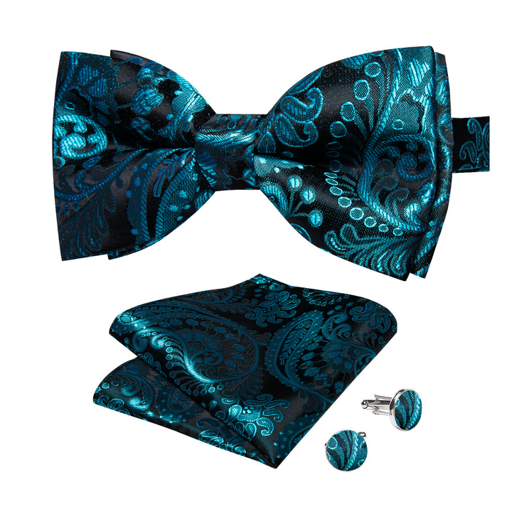 teal blue bow tie