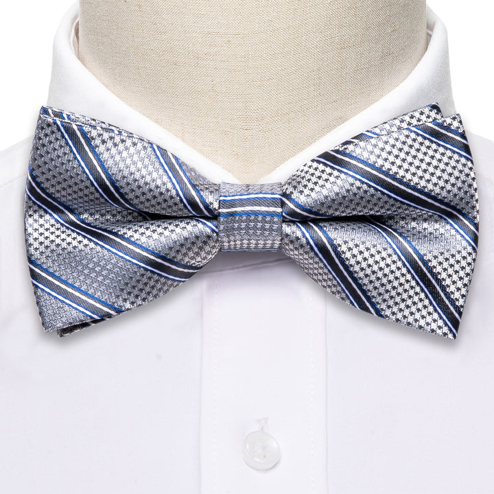 grey ande blue bowtie