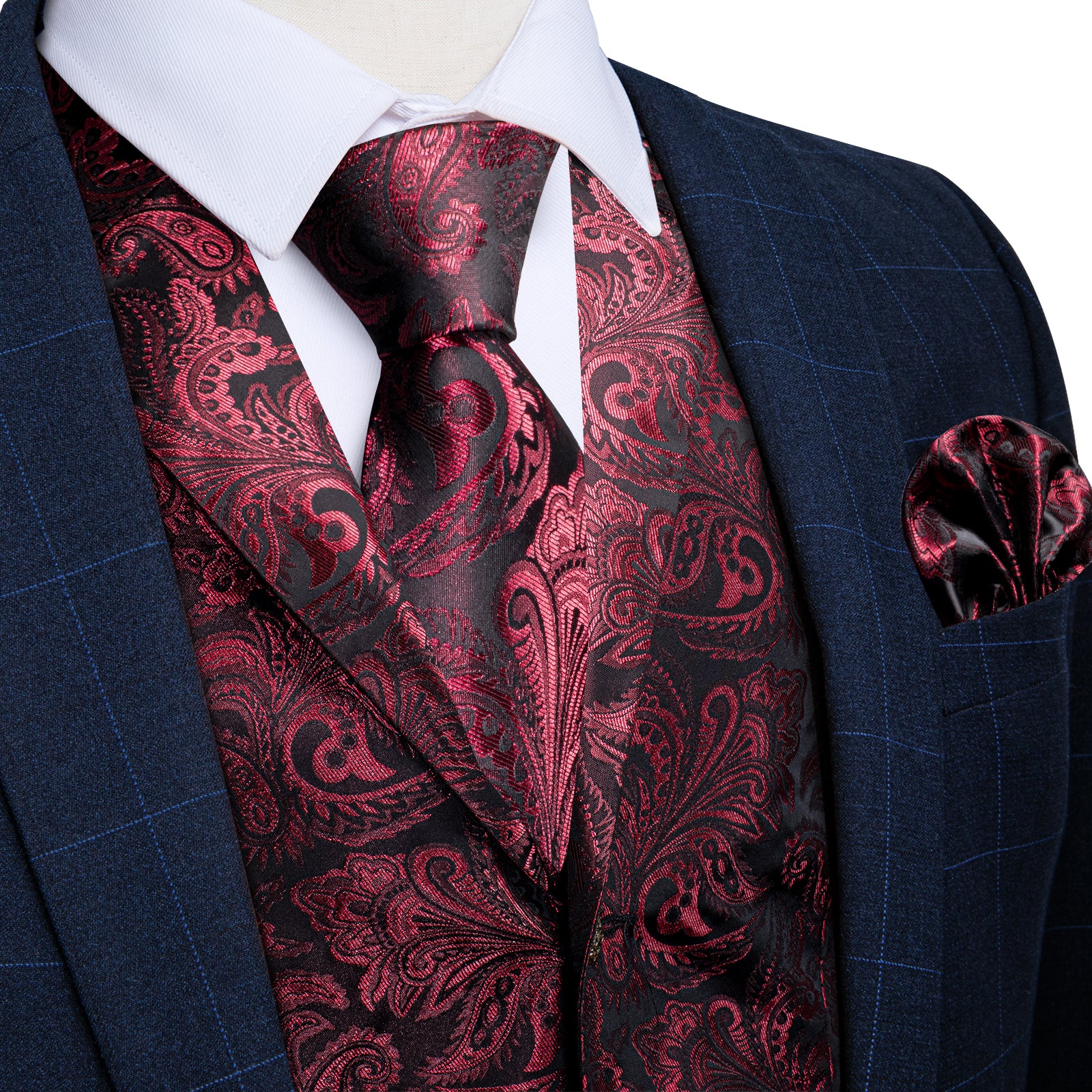 Burgundy on sale paisley waistcoat