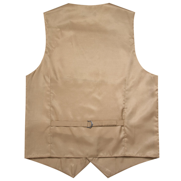 Khaki Brown Solid Splicing Jacquard Men's Vest – ties2you