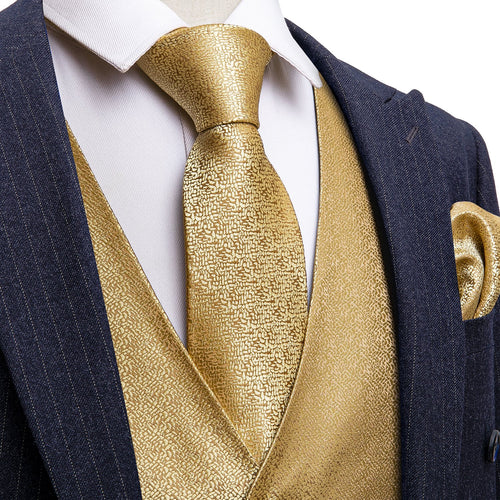 Shining Blue Solid Silk Men's Vest Bow Tie Set Waistcoat Suit Set