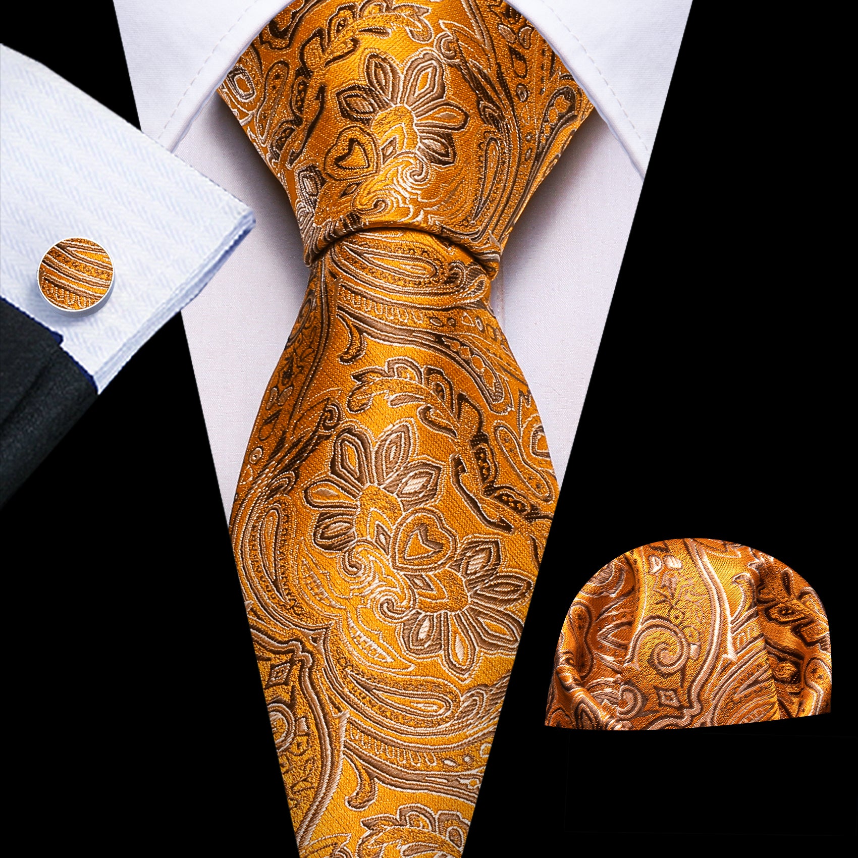 Orange deals silk tie