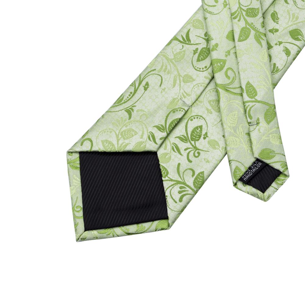 Fluorescent Green Floral Tie Pocket Square Cufflinks Set – ties2you